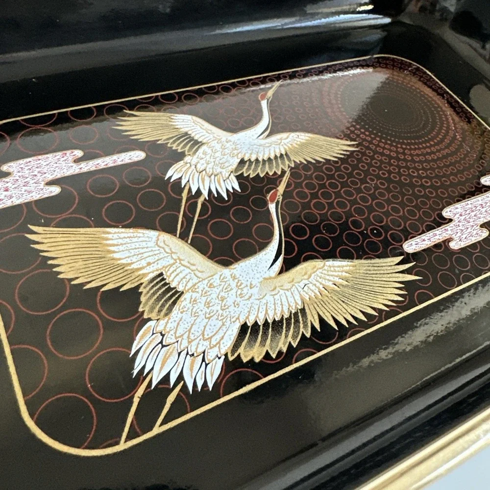 Tray Mid Century Black Serving Tray
